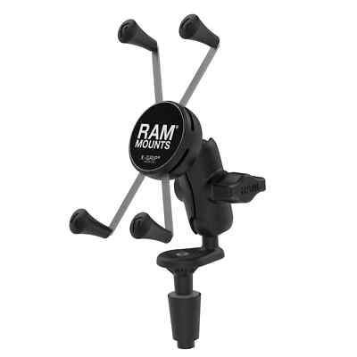 RAM Fork Stem Mount Short Double Socket Arm & Universal X-Grip LG Phone Cradle