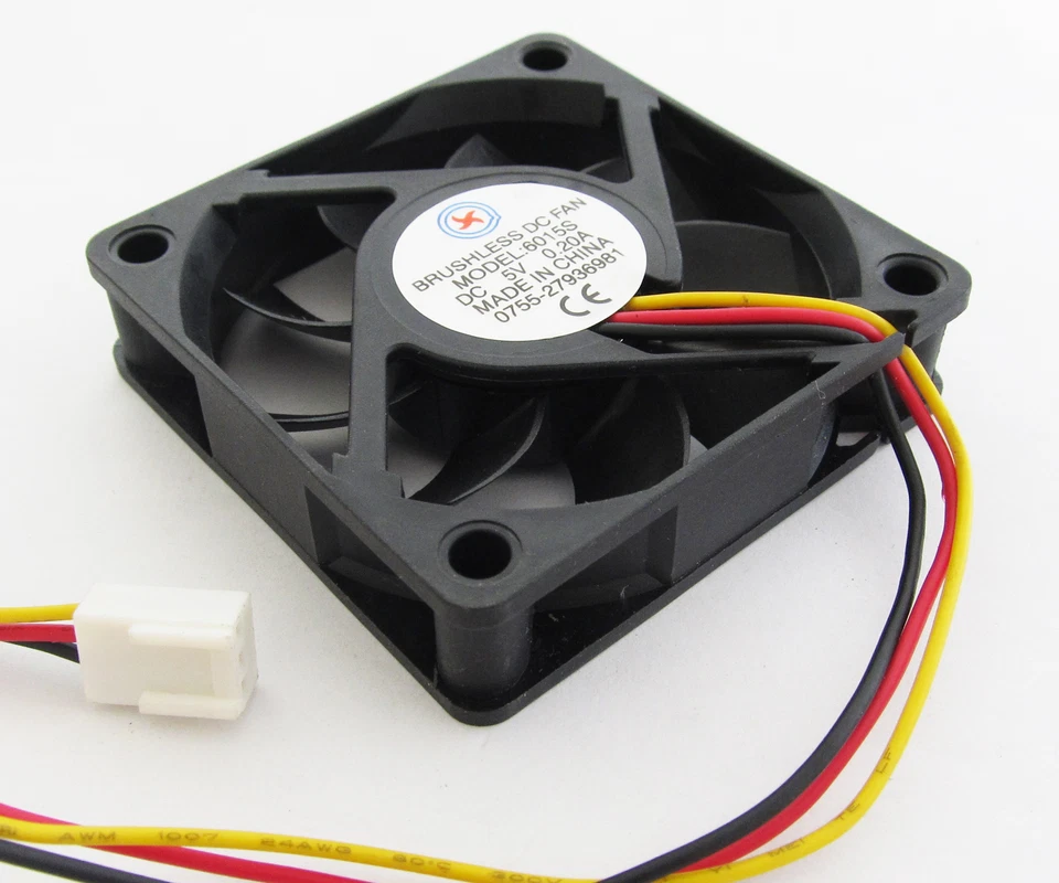 50pcs Brushless DC Cooling Fan 60x60x15mm 60mm 6015 7 blades 5V 3pin Connector - Image 3 of 4