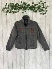 Vintage Pepe Jeans Denim Jacket Size M Grey Zip Up Lined Long Sleeve Pjl73