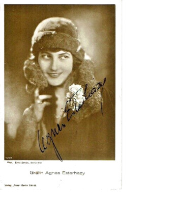 Gräfin Agnes Esterhazy (+) Autogramm original signiert AK ca.14 x 9 cm Stummfilm