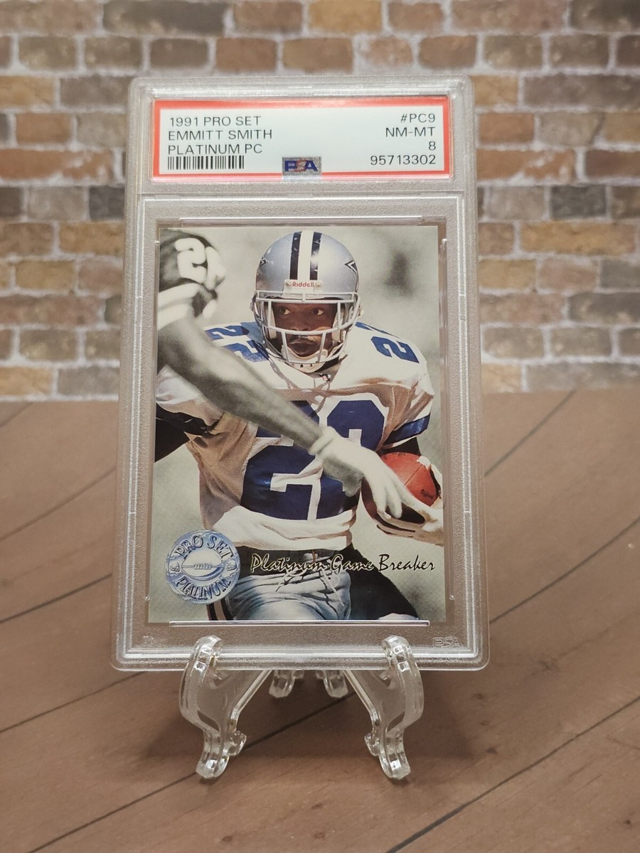 1991 PRO SET PLATINUM EMMITT SMITH #PC9 PSA 8 NM-MT Newly Graded