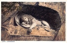 L099 Switzerland Luzern Loewendenkmal Lion Statue vintage postcard