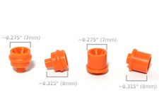 4pc BTO Aurora AFX Magnatraction HO Slot Car Front Rear Wheels 8716 8719 Orange
