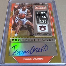 2020-21 Panini Contenders Draft Isaac Okoro Gold Auto RC #'ed 08/10