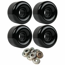 LONGBOARD CRUISER WHEELS 65mm x 44mm 83A Black  ABEC 7 BEARINGS