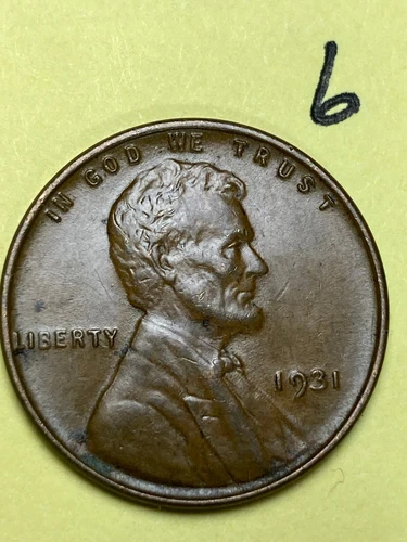 1931 (P) LINCOLN WHEAT CENT, "ALMOST UNCIRCULATED" condition, #6
