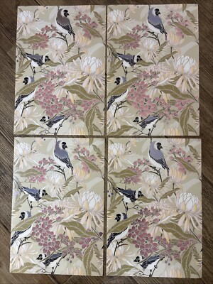 Main Street Wallpaper Sheet Birds Flowers Pink Crafts Arts Decor  11x16in Lot 4