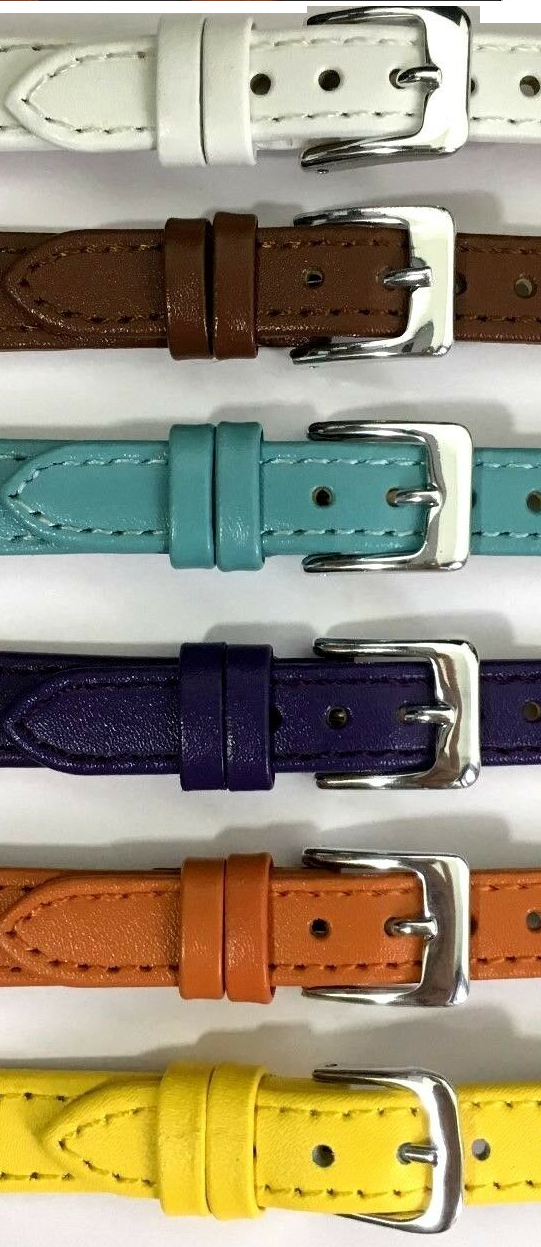Ladies leather Watch strap 12mm, High Quality Calf Grain Watch Straps