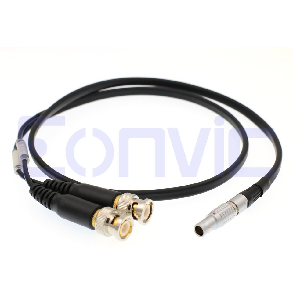 0B 5 Pin to Dual BNC Timecode Input Output Cable Sound Devices 688 702T ...