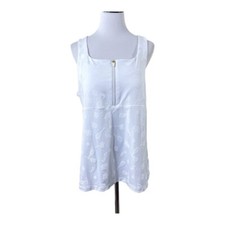 Lilly Pulitzer Luxletic Kalila Tennis Bra Tank Sz L White Perfect Match Jacquard