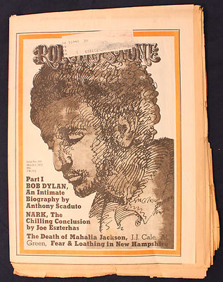 Original Issue #103 Mar 2, 1972 Rolling Stone Magazine Bob Dylan
