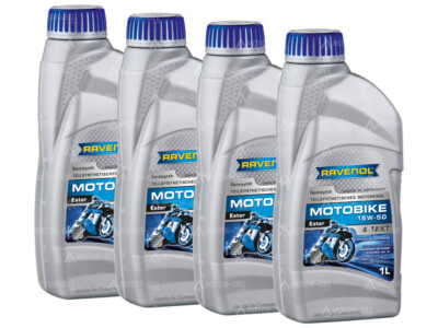 4 (4x1) Liter RAVENOL Motobike 4-T Ester SAE 15W-50 Motorenöl
