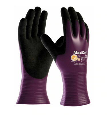 ATG MaxiDry Handschuhe Vollnitrilbeschichtung öl- & wasserabweisend PSA Arbeitsstulpe