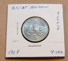 Great Britain 1968 5 New Pence unc Coin