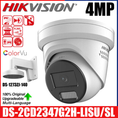 Hikvision DS-2CD2347G2H-LISU/SL 4MP Hybrid Light ColorVu IP Kamera+Wandhalterung