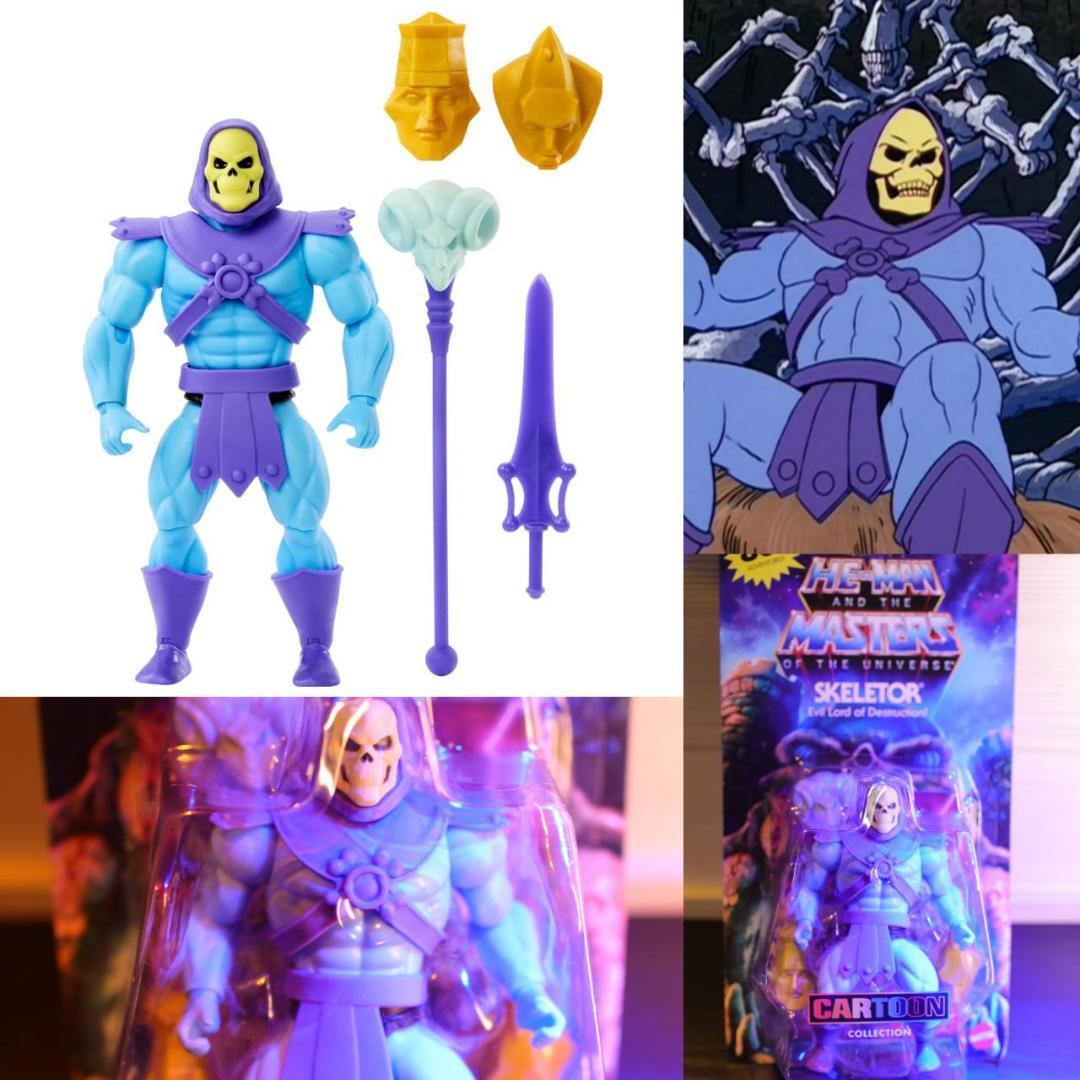 Skeletor Motu Cartoon 14cm 2 Types Of Heads Weapons