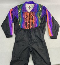 Vtg Active Exposure Womens Track Suit Sz L Jacket Pants Set 80s Retro Full Zip