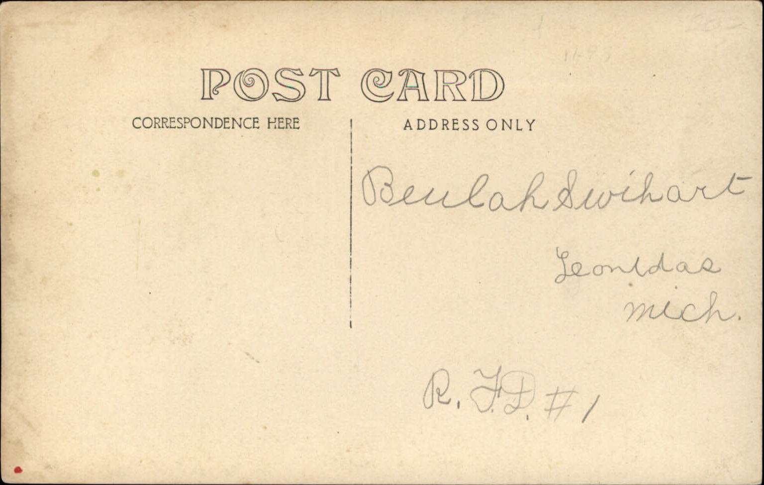 RPPC Factoryville Michigan Reformed Church to B SWIHARD Leonidas MI