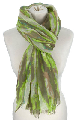 Tuch Schal Halstuch Scarf Damen Grün Beige Modern Polyester PIECES UVP: 16,95 