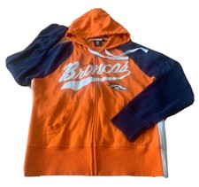 Women's NFL Team Apparel Denver Broncos Zip Up Hoodie Sweatshirt Size Large