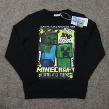 Minecraft Sweater Boys Medium Black Graphic Game Pullover Crewneck Sweatshirt