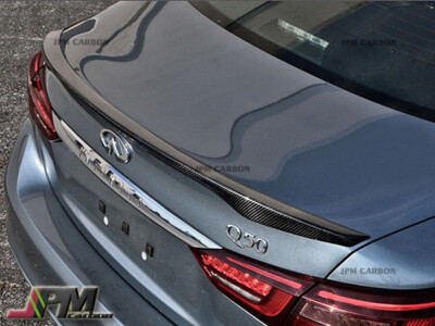 For Infiniti Q50 2014-2019 Rear Carbon Fiber CF Trunk Spoiler Japanese Style JDM