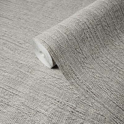 Modern lines gray taupe tan cream faux Knit fabric textured Wallpaper rolls 3D