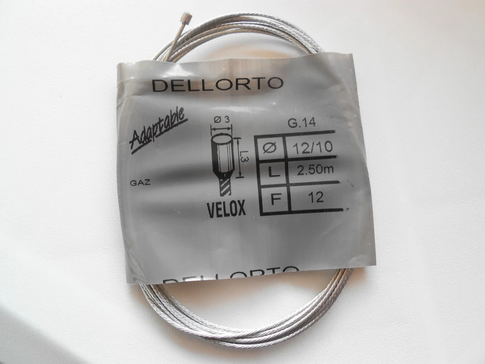 VELOX / FRANCE CÂBLE DE GAZ 2M50 VELOX-FRANCE DELLORTO PEUGEOT103 MBK 51 MOTOBECANE DERBI AM6