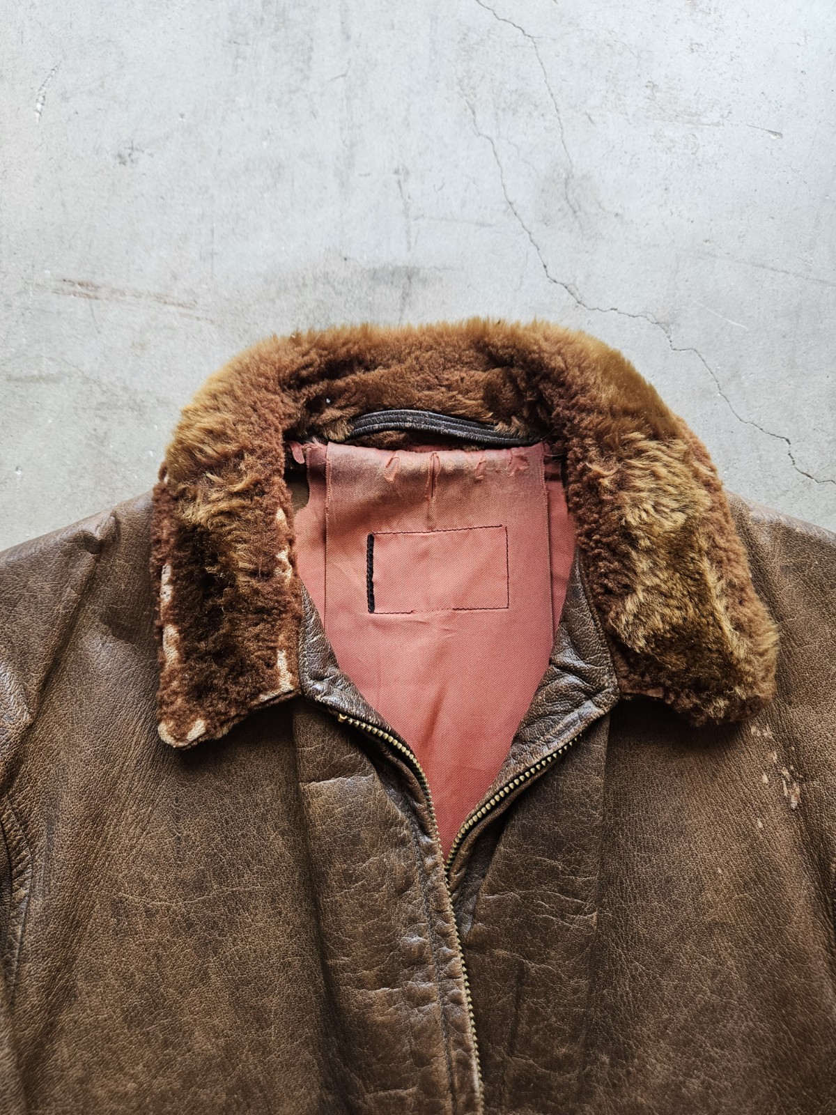 1940s WWII USN Leather Flight Jacket  Patchwork - image 8