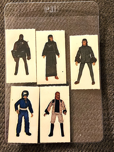 1970s Vending Machine Mini Mego Planet of the Apes Complete Sticker Set (5) VTG
