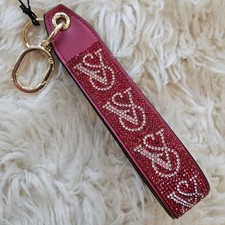 Victoria's Secret rhinestone wristlet strap keychain in Red