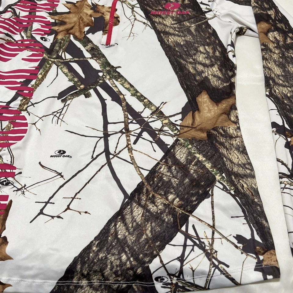 Mossy Oak Womens Camouflage Long Sleeve Quarter Zip Pullover XL White Outdoor - Image 3 of 4