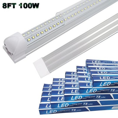8FT LED Shop Light T8 Linkable Ceiling Tube Fixture 100W Daylight 6500K 25 Pack