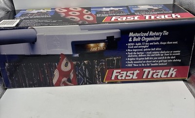 Fast Track Motorized Rotary Tie & Belt Organizer Holds 72 Ties Lighted Rack 1986