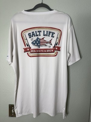 Salt Life Men s Graphic Dri-Fit Tee Red, White and Brew XXL Patriotic