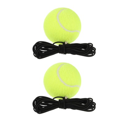 2Pcs Tennis Training Ball with String Self Practice Tennis Train Tool, Yellow