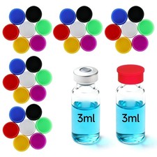 14/35Pack 3Ml Glass Vials Protective Vial Caps 7 Colors Peptide Vial Caps for