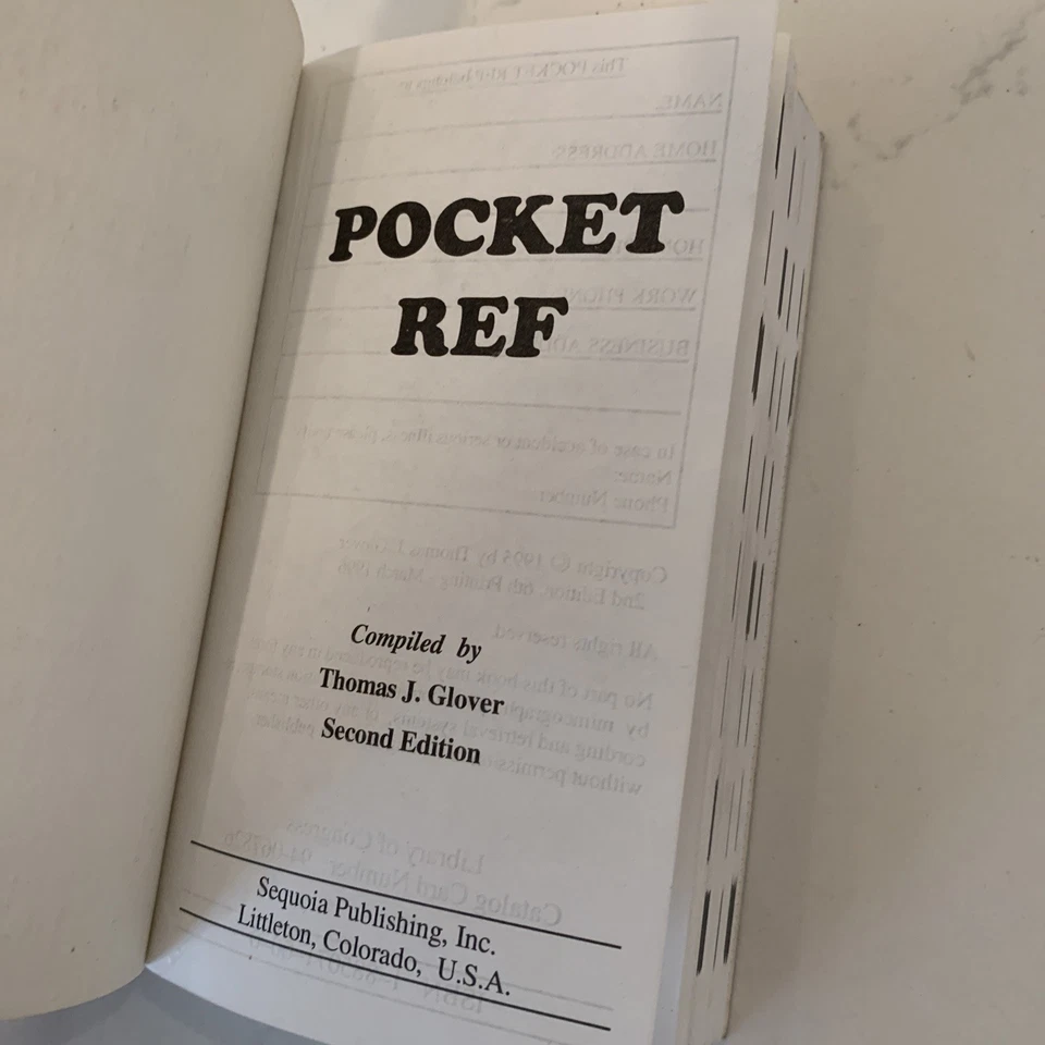 POCKET REF By Thomas J. Glover - Hardcover - Image 3 of 4