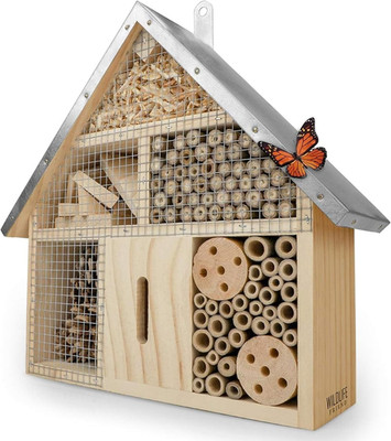 Wildlife Friends Insektenhaus Aus Naturholz Und Metall Zur Befestigung - Ideal F