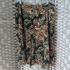 Vtg Dark Floral Midi Skirt Sheer Burnout Velvet Silk Sz 16 Whimsigoth Grunge