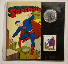 2013 75th anniversary Superman Silver 50 cent coin and stamp set