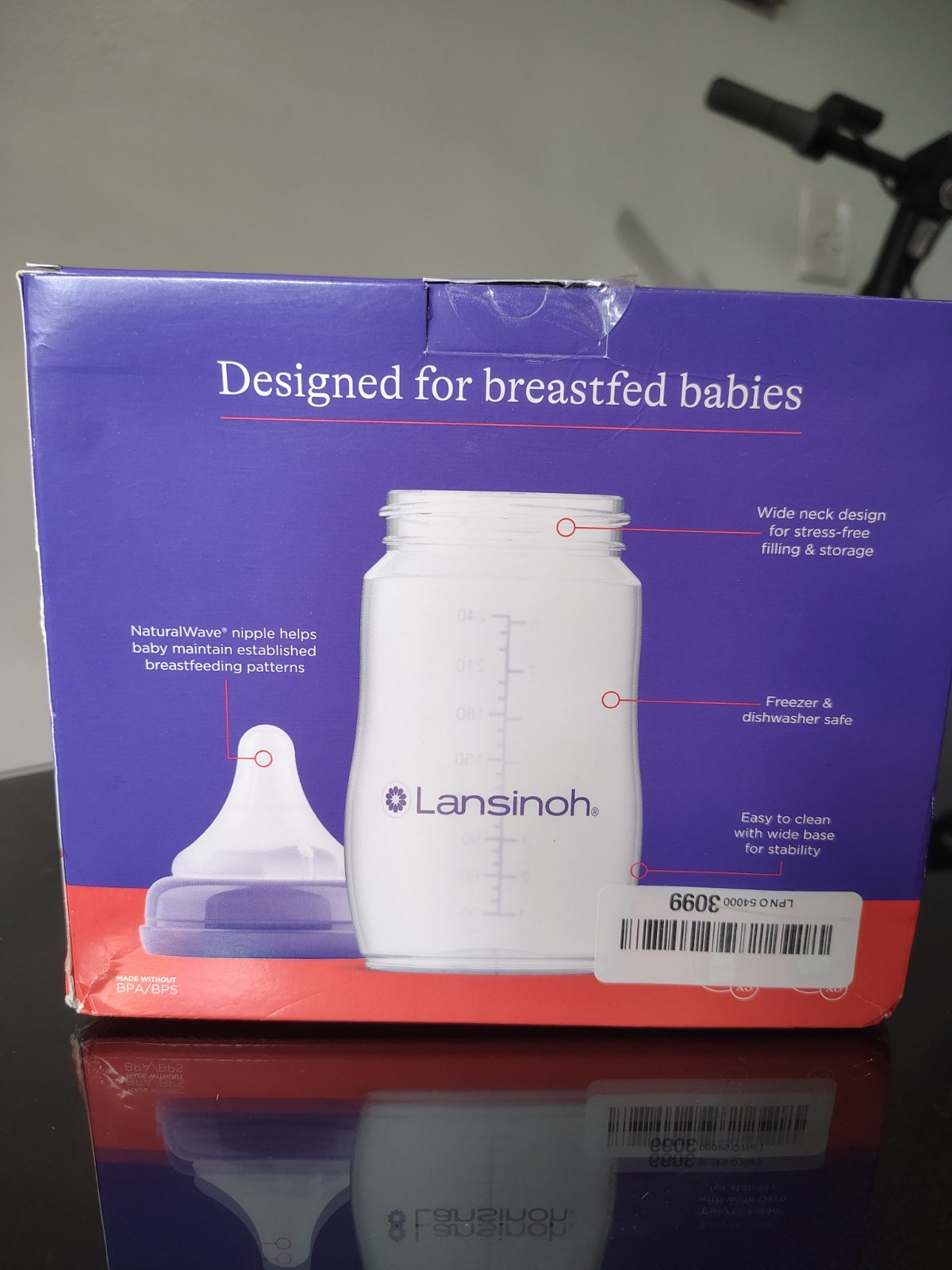Lansinoh mOmma Breastmilk Feeding Bottle, 8oz. - 3 Count Ope