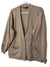 Lands' End Women's XL Light Brown Button Down Cardigan