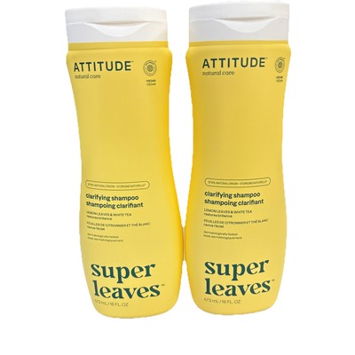 ATTITUDE Clarifying Hair Shampoo Scent Lemon Leaves & White Tea 2 Pack 