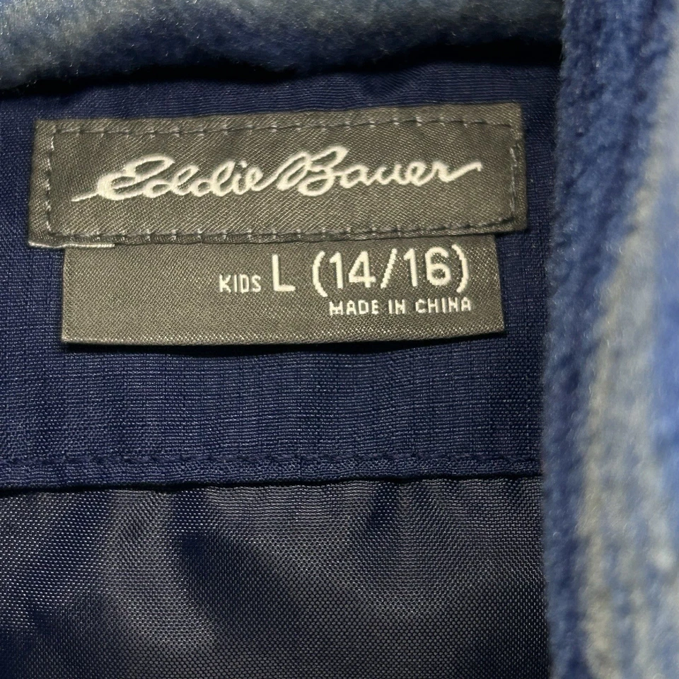 Jaqueta Eddie Bauer 3 em 1 com capuz masculina tamanho grande (14/16) azul forrada de lã inverno - Imagem 4 de 4
