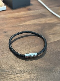 Montblanc Men’s Leather Bracelet Steel Clasp