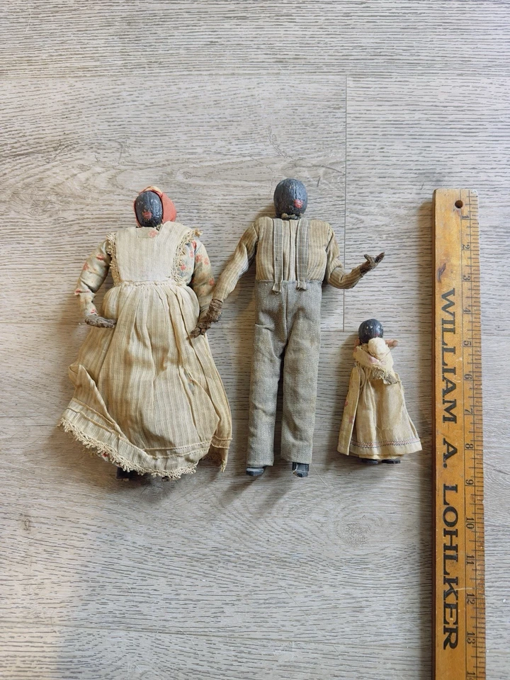 Vintage Original African American Folk Art Dolls Family Early 1900s Rare - Image 2 of 4