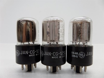 Lot Of 3 General Electric 12SL7GT Electron Tubes