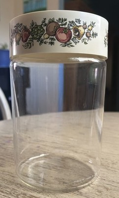 Vintage 1970's Pyrex Spice of Life 7 3/8'' Tall See N Store Glass Container READ!