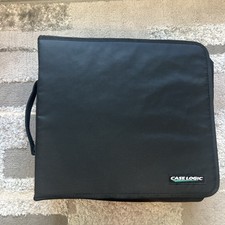 Vintage Case Logic 264 CD DVD Holder Black Nylon Zip Up Travel Case Free Ship